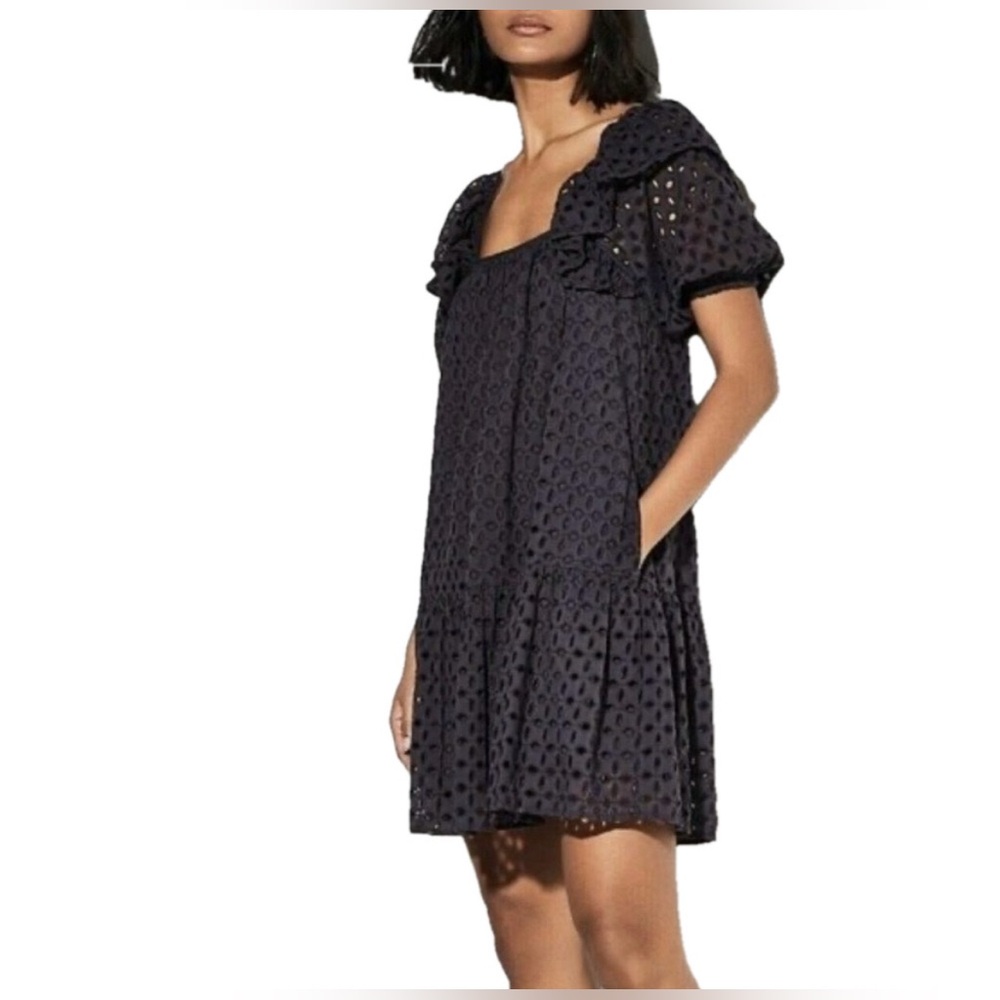 Happy X Nature Black Eyelet A-Line Dress Gray XL